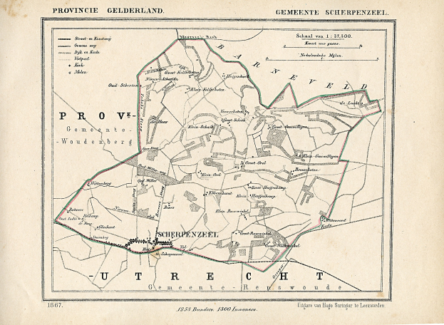 Alte detaillierte Karte von Provence, Frankreich, zeigt Straßen, Gebäude und Sehenswürdigkeiten mit Text.