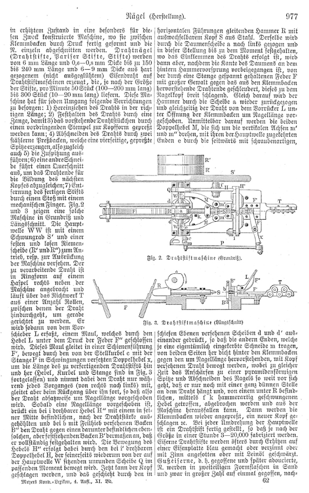Eine Buchseite mit einer Maschine, die den Text "Deutsches Patent 977,977" und mehrere umliegende Bilder der Maschine zeigt.